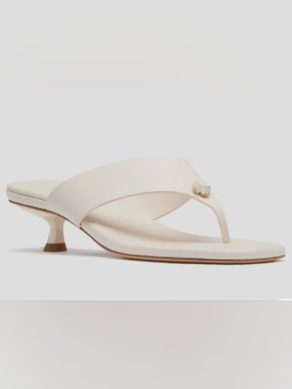 Kate Spade new york Women's Spade Flower Kitten Leather Heel Sandals Size 71/2